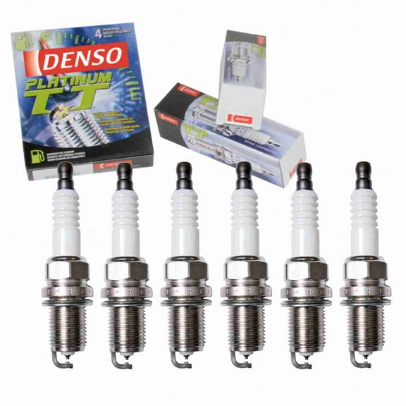 6 pc DENSO Platinum TT Spark Plugs compatible with Nissan Frontier 3.3L V6 1999-2004