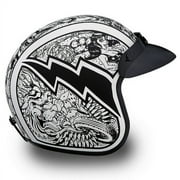 Daytona Helmets DC6-G ‘Cruiser’ Graffiti White and Black ¾ Open Face Helmet White