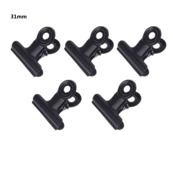 SDFGTstore 5Pcs Letter Clips Stainless Steel Black Metal Paper File Binder Clips