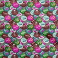 thumbnail image 1 of oneOone Georgette Viscose Maroon Fabric Retro Bottle Soda Cap Dress Material Fabric Print Fabric By The Yard 42 Inch Wide-RS, 1 of 6
