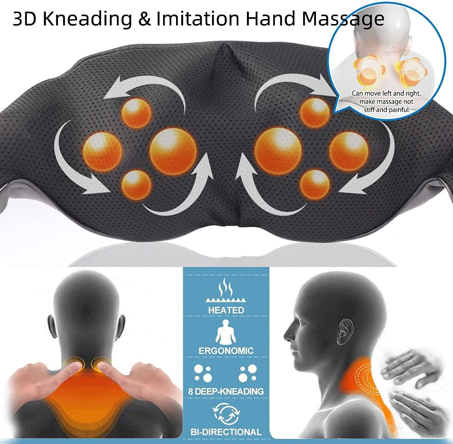 Rejopes Neck Massager - Premium Deep Tissue Relief for Neck,  Back, Shoulders, and Legs : Health & Household