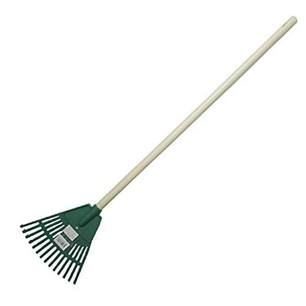 Kids 14ft. Garden Leaf Rake Tool Lawns a Yards with 72/C Wooden Handle ...