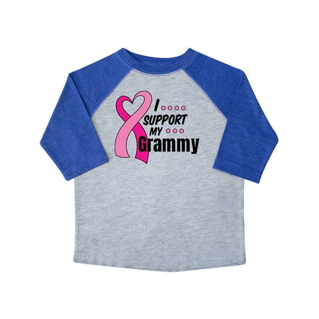 

Inktastic Breast Cancer Awareness I Support My Grammy with Pink Ribbon Gift Toddler Boy or Toddler Girl T-Shirt