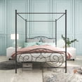 thumbnail image 2 of Queen Canopy Bed Frame, Four-Poster Platform Bed Frame with Headboard Footboard and Center Support Legs, Black Canopy Bed forTeens Adults, Weight Capacity 450 Pounds, 2 of 7
