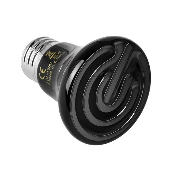 Simple Deluxe 25W Mini Ceramic Heat Emitter Reptile Heat Lamp Bulb No Light Emitting Brooder Coop Heater for Amphibian Pet & Incubating Chicken, 1-Pack