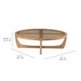 Beautiful Rattan & Glass Coffee Table with Solid Wood Frame by Drew