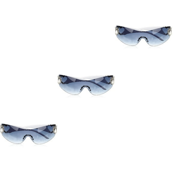Masteelf 3pcs Frameless Sunglasses Trendy Summer Sunglasses Heart Rimless Glasses for Women