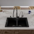 thumbnail image 3 of ALFI brand AB3220DI-BLA Black 32" Drop-In Double Bowl Granite Composite Kitchen Sink, 3 of 11