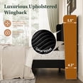 thumbnail image 6 of Amolife Full Size Platform Bed Frame with Velvet Upholstered Wingback Headboard, Black, 6 of 13