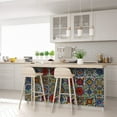 thumbnail image 5 of Mi Alma Green Blue Floral Vintage Peel & Stick Tiles - Vinyl Backsplash 8x8, 5 of 14