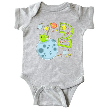 

Inktastic Cute Second Birthday Alien in Space Gift Baby Boy or Baby Girl Bodysuit