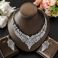 thumbnail image 5 of Sunyuer Wedding Bridal Jewelry Set Crystal Rhinestone Statement Necklace Vintage Collar Necklace Dangle Earrings Set for Women, 5 of 6
