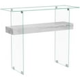 thumbnail image 5 of Narrow Glass Console Table with   Sofa Table Entryway Table Glass Writing Desk Small Computer Desk TV Table Buffet Table  Accent Table for Small Space (White  39.4), 5 of 11