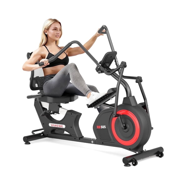 Vanswe Recumbent Elliptical Exercise Bike with Arm Exerciser 450 LBS Capacity for Seniors & Home Cardio Workouts