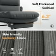 thumbnail image 6 of HomeZeer Criss Cross Chair with Flip-up Arms, Executive Criss Cross Legged Office Chair with Footrest, Swivel Corduroy Computer Desk Chair with Lumbar Pillow & Headrest for Home Office, Black, 6 of 12
