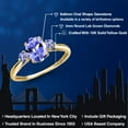 thumbnail image 2 of Gem Stone King 10K Yellow Gold Blue Tanzanite 3-Stone Ring for Women | 1.46 Cttw | Oval 8X6MM | Gemstone December Birthstone | Size 9, 2 of 6