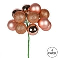thumbnail image 2 of Vickerman 12" Rose Gold Ball Ornament Christmas Pick, 4 per set, 2 of 2