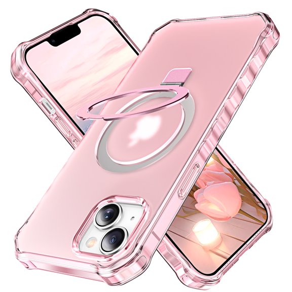for iPhone 14 Case, [Compatible with MagSafe][Anti-Yellowing][Military-Grade Protection] Shockproof Corner Enhanced Protection Magnetic Phone Case for iPhone 14,Pink