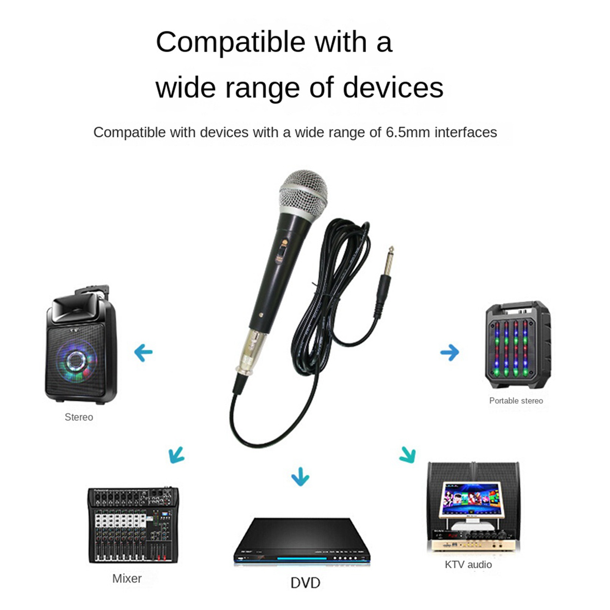 2X Handheld Professional Wired Dynamic Microphone Clear Voice Mic for Karaoke Vocal Music Performance