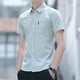 thumbnail image 5 of Camisa y blusa de hombre de negocios a cuadros con bolsillo, manga corta, elegante, de lujo, de alta calidad, original, nueva en ropa, 5 of 5
