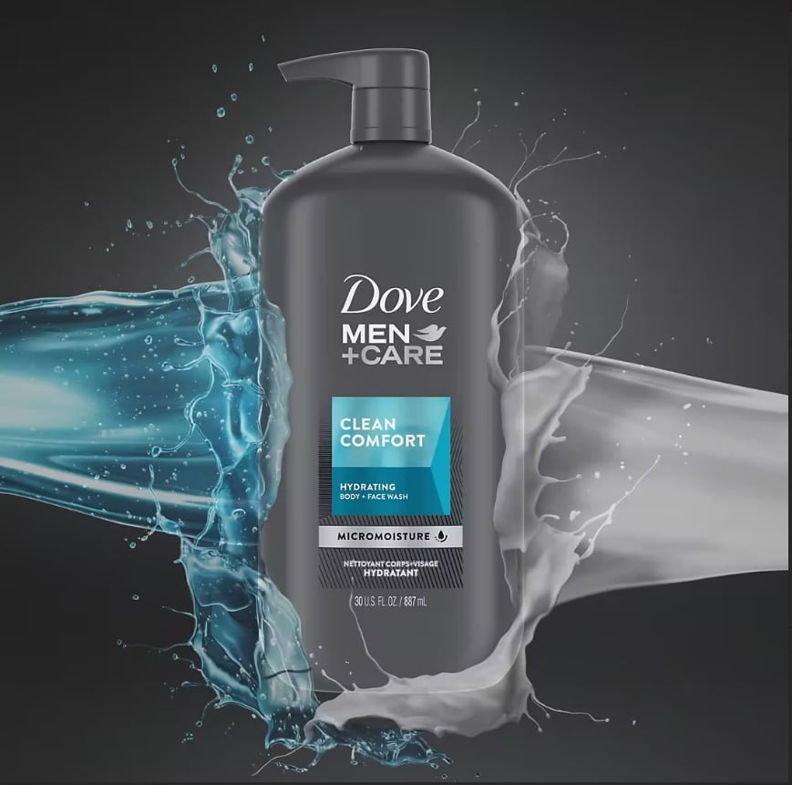Dove Men+Care Clean Comfort Body & Face Wash, 2 pk./30 oz.