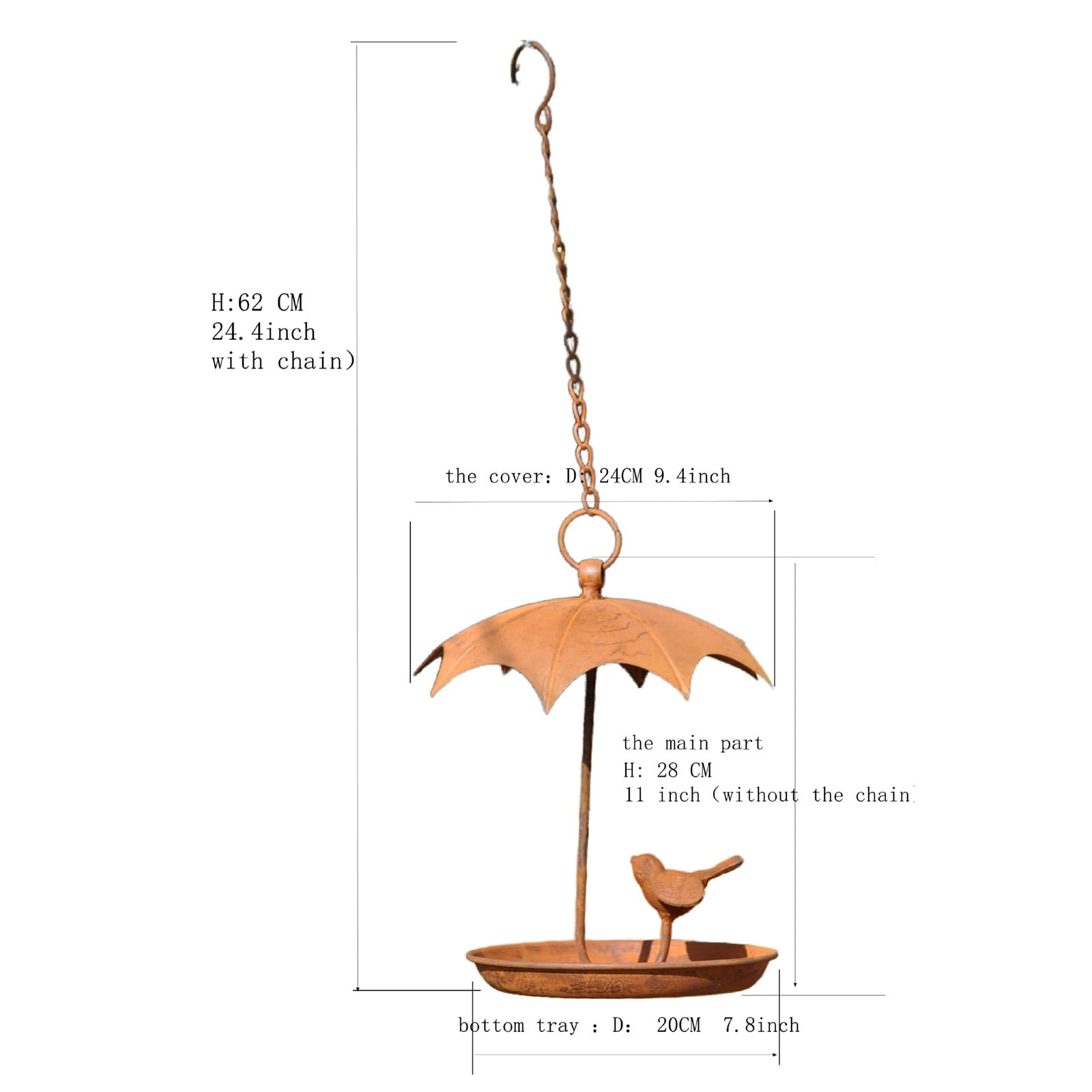 TOPRenddon Window Bird Feeders for Outdoors,Handcrafted Circular Hanging Metal Bird Feeder for Feed and Water Decorative Outdoor Garden Patio,Home Decor Collection