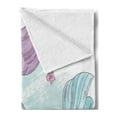 thumbnail image 2 of Mermaid Soft Flannel Fleece Throw Blanket, Cartoon of Underwater Couple with Fish Tails, Cozy Plush for Indoor and Outdoor Use, 50" x 70", Lilac Baby Blue, by Ambesonne, 2 of 5