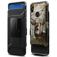 thumbnail image 3 of Jitterbug Smart 3 Phone Case with Tempered Glass Screen Protector (Full Coverage), Nagebee Belt Clip Holster with Built-in Kickstand, Heavy Duty Protective Shockproof Armor Rugged Case (Deer), 3 of 6