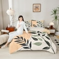 thumbnail image 4 of Manfei Rustic Leaves Bedding Comforter Set,Modern Aesthetic Deagin Twin Comforter Sets,Beige Green Orange Bedding Set For Girls,Super Cozy Room Decor Reversible,2 Pieces, 4 of 8