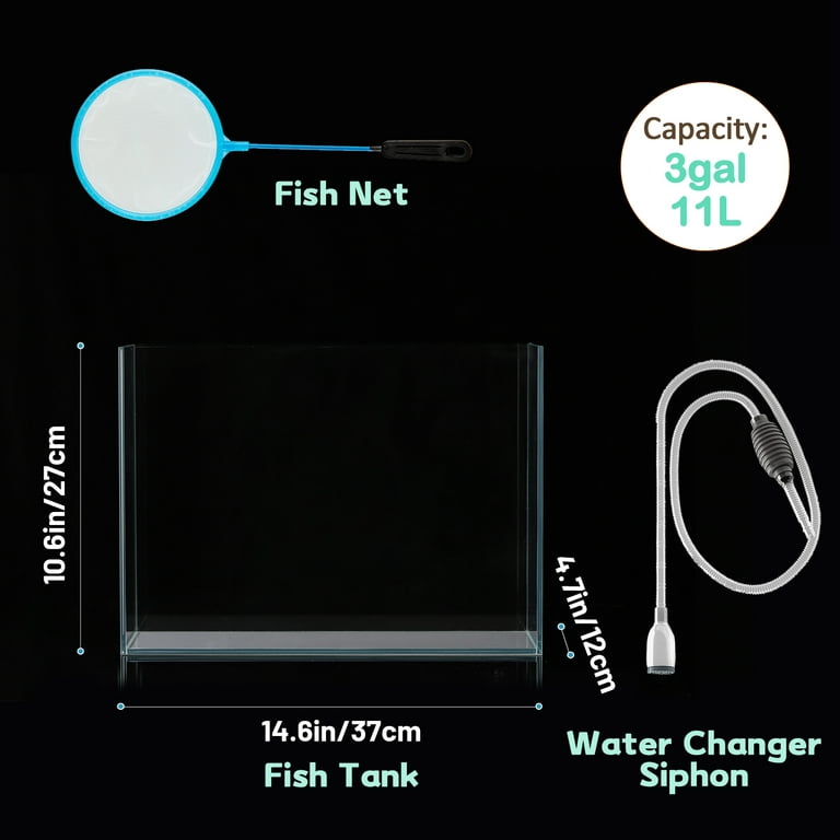 3 Gallon Nano 3N Petite Ultra Clear Low-Iron Rimless Aquarium