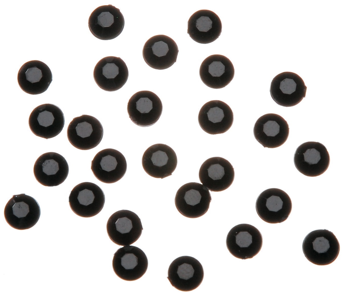 Black Stick On Rhinestones: Round, 5mm