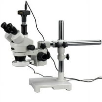 AmScope 3.5X-90X Trinocular LED Boom Stand Stereo Microscope 10MP Camera New