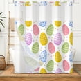 thumbnail image 4 of MIZHONA Easter Eggs Shower Curtain with Snap in Liner,Colorful Eggs No Hooks Fabric Bath Curtain,71"× 71", 4 of 6