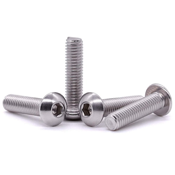 M4-0.7 x 20mm Button Head Socket Cap Screws 304 Stainless Steel 18-8 Hex Socket Cap Screws, Allen Hex Drive, Full Thread, Coarse Thread UNC, 50 PCS