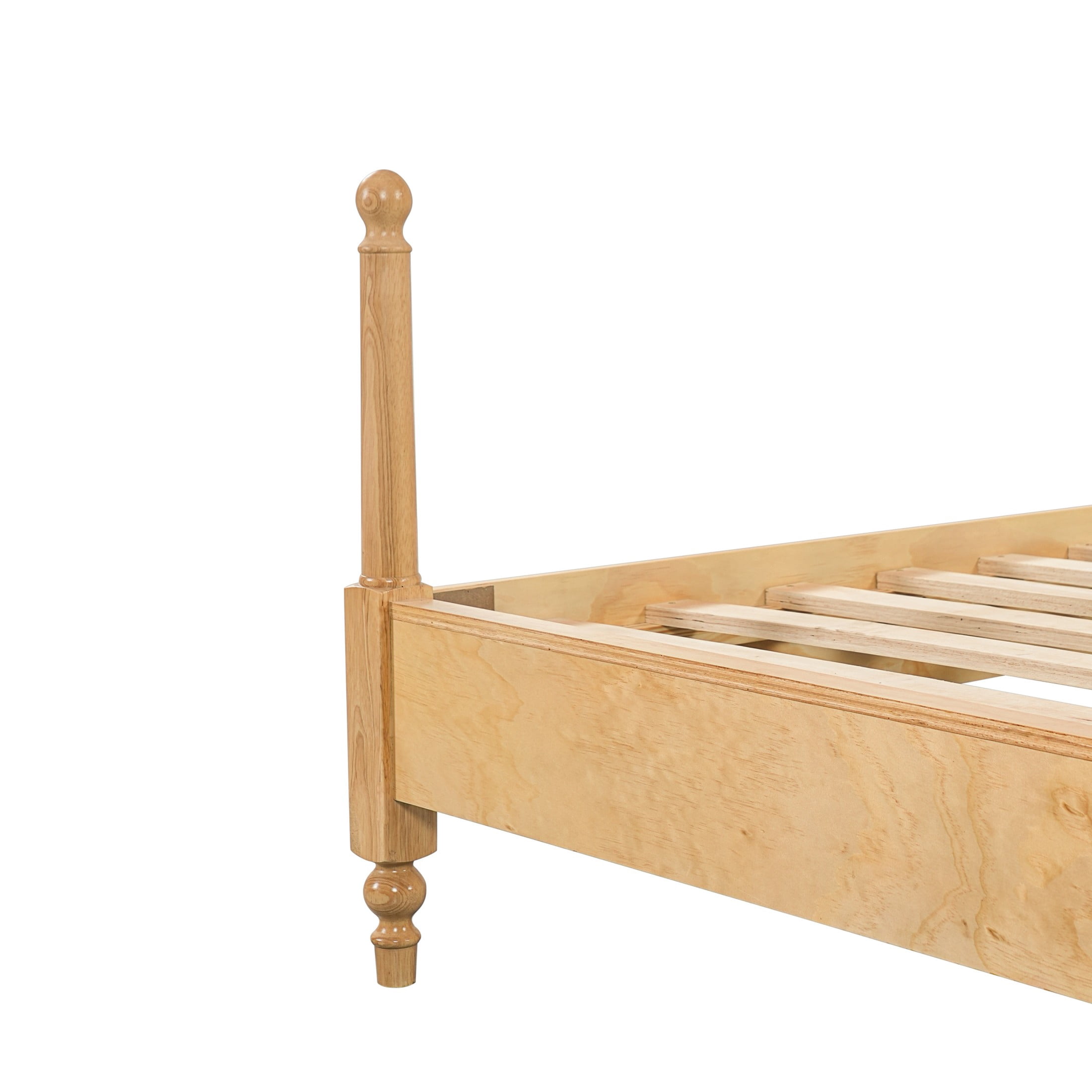 Christopher Knight Home Traditional Solid Wood Post Bed Frame with Arched Headboard, Queen, Natural