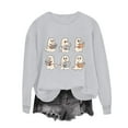 thumbnail image 2 of Women's Crewneck Sweatshirts Halloween Ghost Reading Printed Shirts Fall Winter Long Sleeve Sweaters Casual Loose Sweatshirt Pullover Top Halloween Costumes, 2 of 4