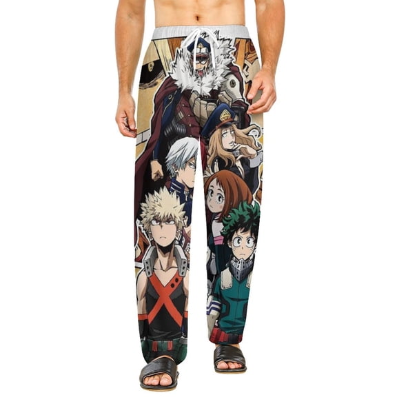 My Hero Academia Pajamas Pants 3D Printing Wide Leg PJ Pant Loungewear Casual Comfy Sleepwear Lounge Pants for Men WomenS