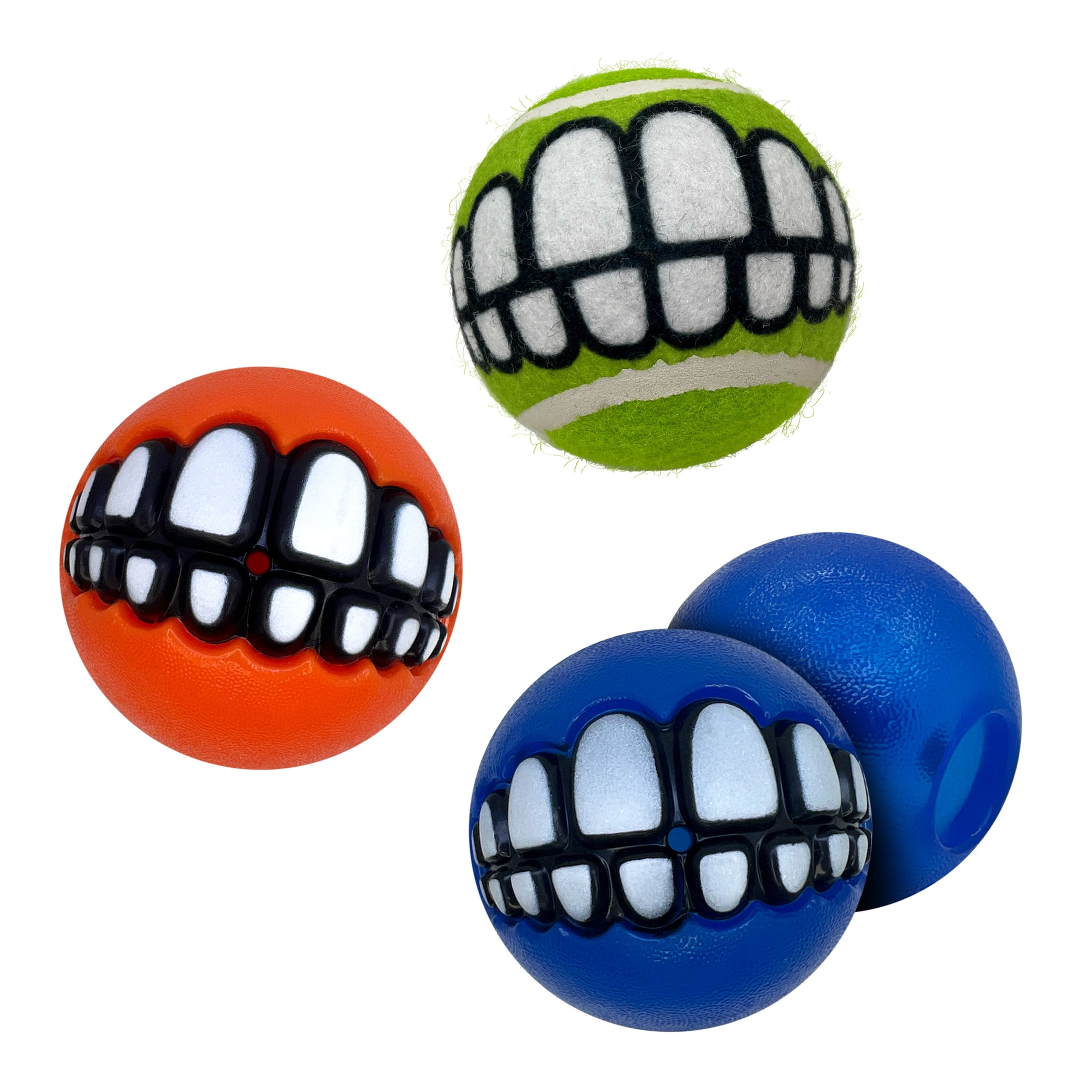KONG® Grinz Tennis Balls by Rogz Dog Toys, Variety Pack, Small, 3 Count