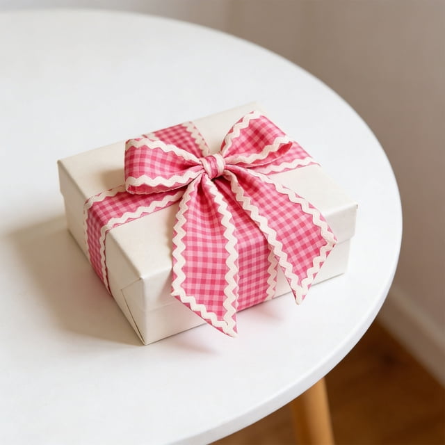 Sokhug Wave Plaid Decorative Ribbon Streamer for DIY Gift Wrapping Home Decor, D
