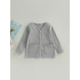 thumbnail image 2 of hirigin Toddler Boys Spring Autumn Cardigan Solid Color Long Sleeve V Neck Button Knitwear, 2 of 9