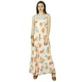 thumbnail image 4 of Bimba Women Long Floral White Dress Georgette Flaired Maxi Summer Wear, 4 of 6