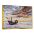 thumbnail image 3 of Designart 'Wooden Fishing Boat On The Baltic Shore With Evening Clouds' Nautical & Coastal Framed Canvas Wall Art Print, 3 of 5