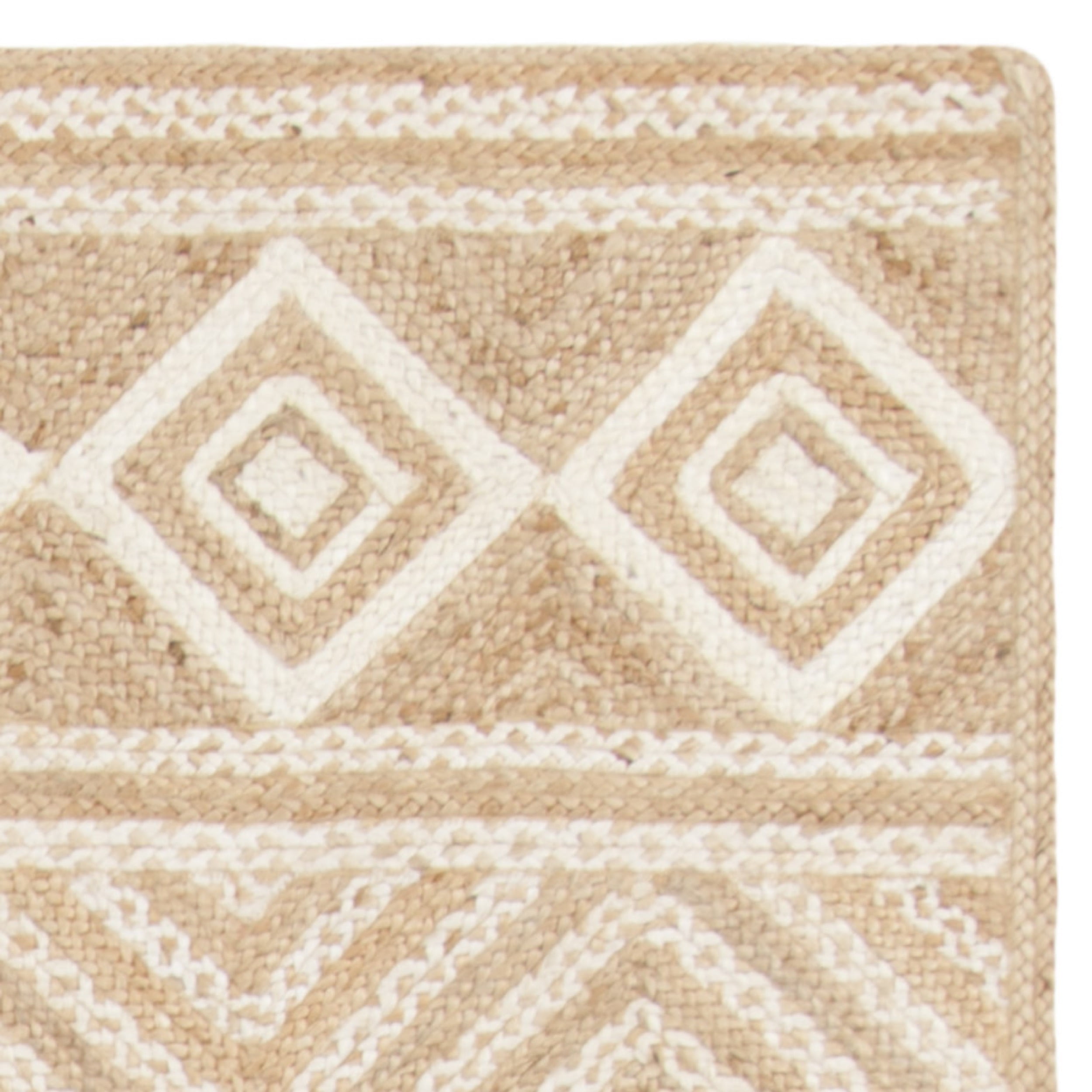 SAFAVIEH Natural Fiber Davina Geometric Braided Jute Area Rug, Natural/Ivory, 8' x 10'