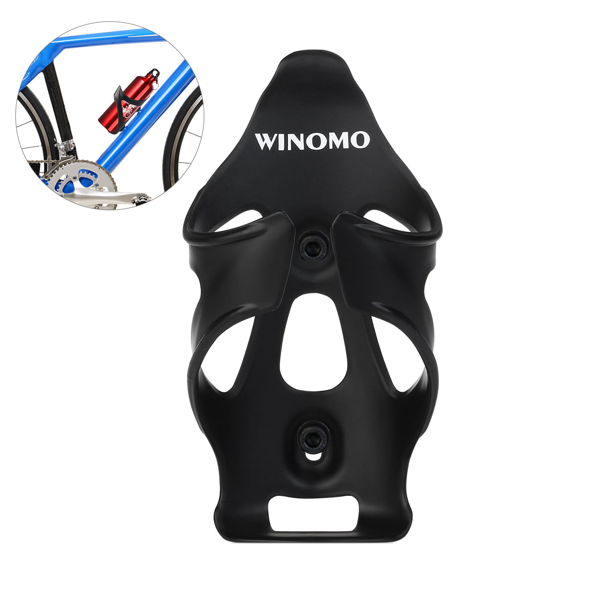 WINOMO Bicycle Nylon Fibre Cycling Bike Water Bottle Holder Cage Rack Black 