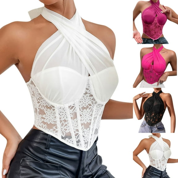 HAOTAGS Shapewear for Women, Fashionable Waist-Cinching Shapewear Backless Ribbon Strapless Bustier Top Chic Lightweight Shaping Support White M