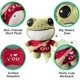 thumbnail image 4 of Almohada de peluche de rana verde de pie de 11,8 pulgadas, muñecos de animales de peluche, juguetes de peluche cortos con suéter y mochila para niños, 4 of 5