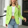 thumbnail image 4 of MaFYtyTPR Blazer for Women Women's Solid Long Sleeved Double Pocket Buttoned Turndown Collar Suit Jacket Green XXL, 4 of 5