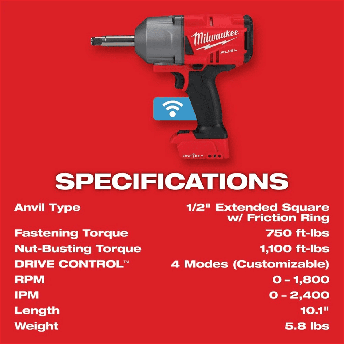Milwaukee 2769-20 M18 Cordless Controlled Torque 1/2" Impact Wrench