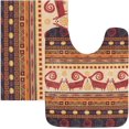 thumbnail image 4 of SKYSONIC Toilet Bathroom Rugs Sets 2 Piece, Persian Tribal Texture Soft Absorbent Fluffy Toilet Mat Set Non-Slip Rubber Backing Bath Mats for Bathroom,23.6"x15.7"+17.3"x13.4", 4 of 7