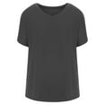 thumbnail image 7 of Annhoo Short Sleeve Shirts for Women Casual Loose V Neck Dressy Tops Basic Solid Color Vacation Blouses Tees, 7 of 7